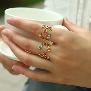Anel Eternity Folhas