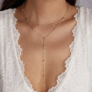 Colar de Clavícula em Camadas com Pendente Tassel